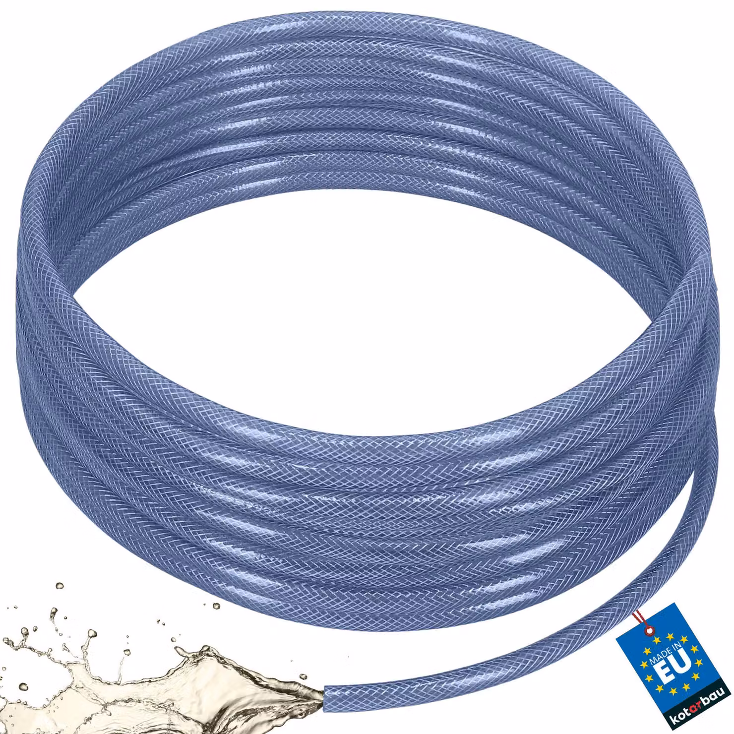 KOTARBAU® Tubo Aria Compressa ø 12,5 mm / 3 mm Tubo Acqua 50 m Tubo Trasparente Flessibile PVC Blu