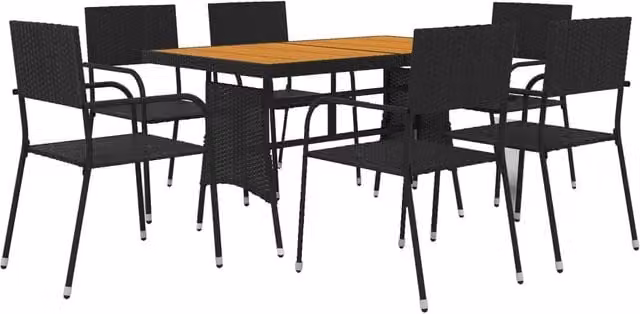 Set da pranzo da esterno 7 pz in polyrattan nero 02_0014687
