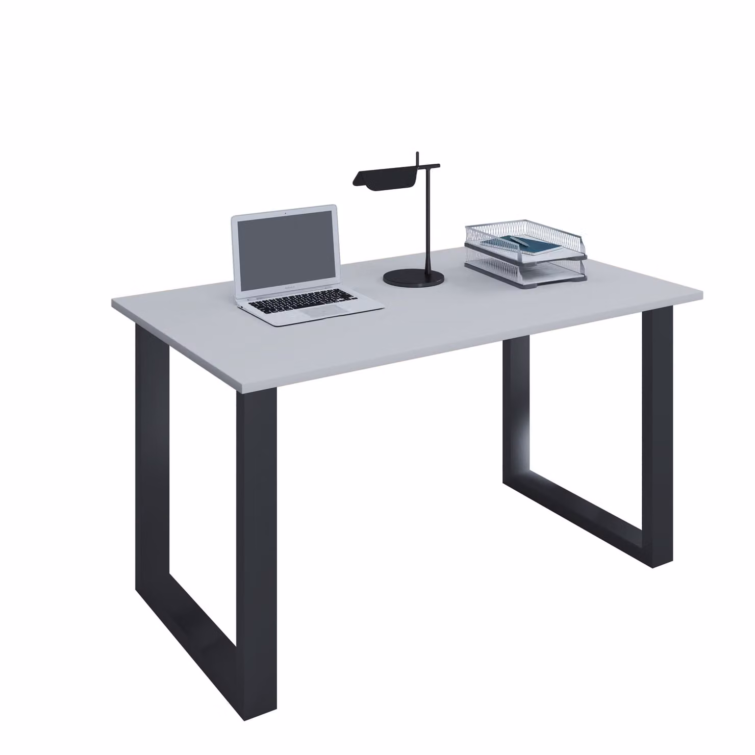Scrivania in legno | H. 76 x W. 140 x T. 80 cm | Tavolo per computer semplice | piedini in metallo di alta qualità | Tavolo da lavoro | Mobili da ufficio - Lona U