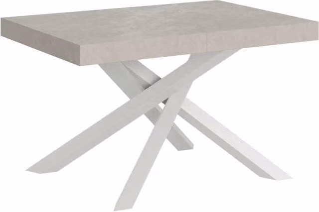 Tavolo Allungabile 130/234x90 cm Volantis Cashmere Gambe Bianche