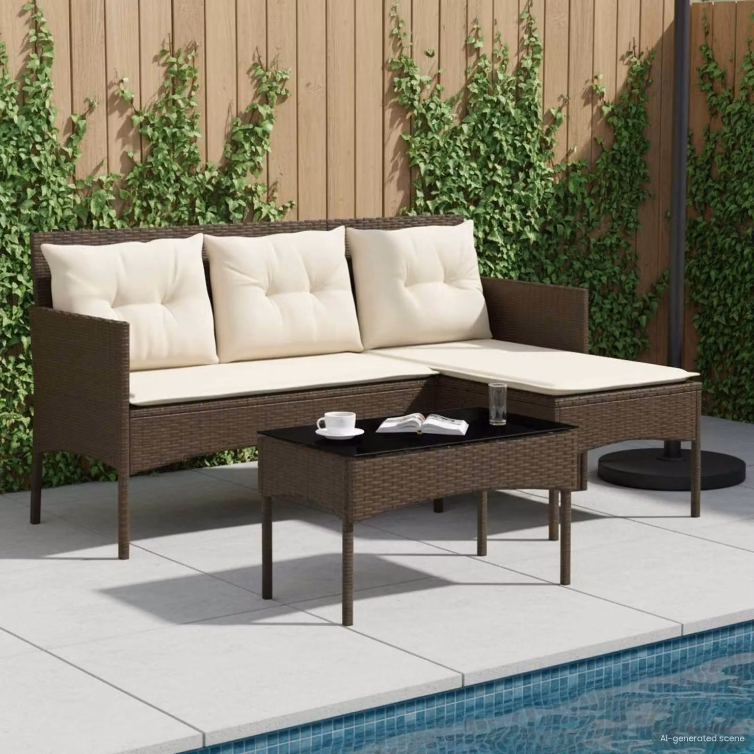 Maison Exclusive - Set da giardino composto da 2 divani, in rattan sintetico