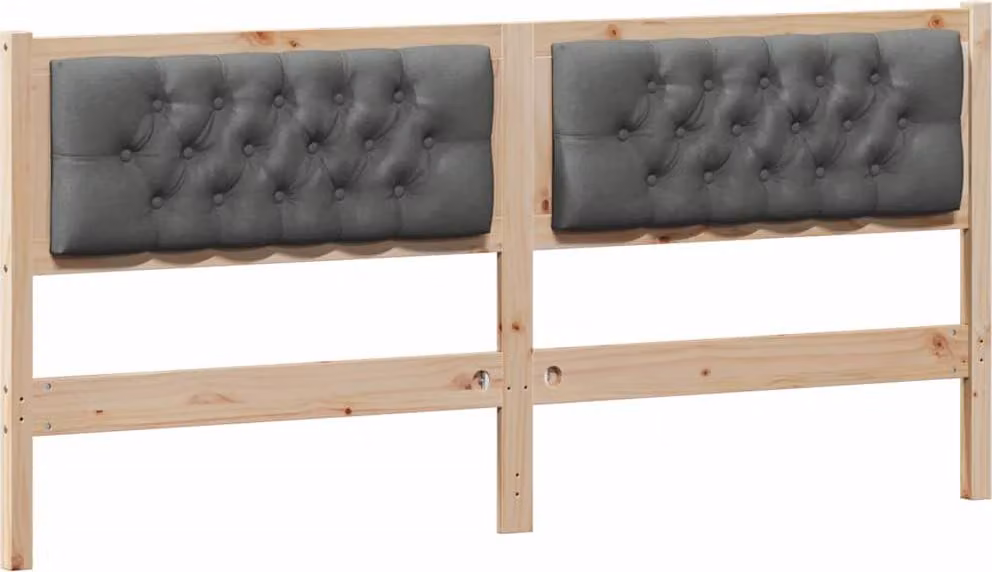 Testiera marrone e grigio scuro 160 cm Legno di pino massello