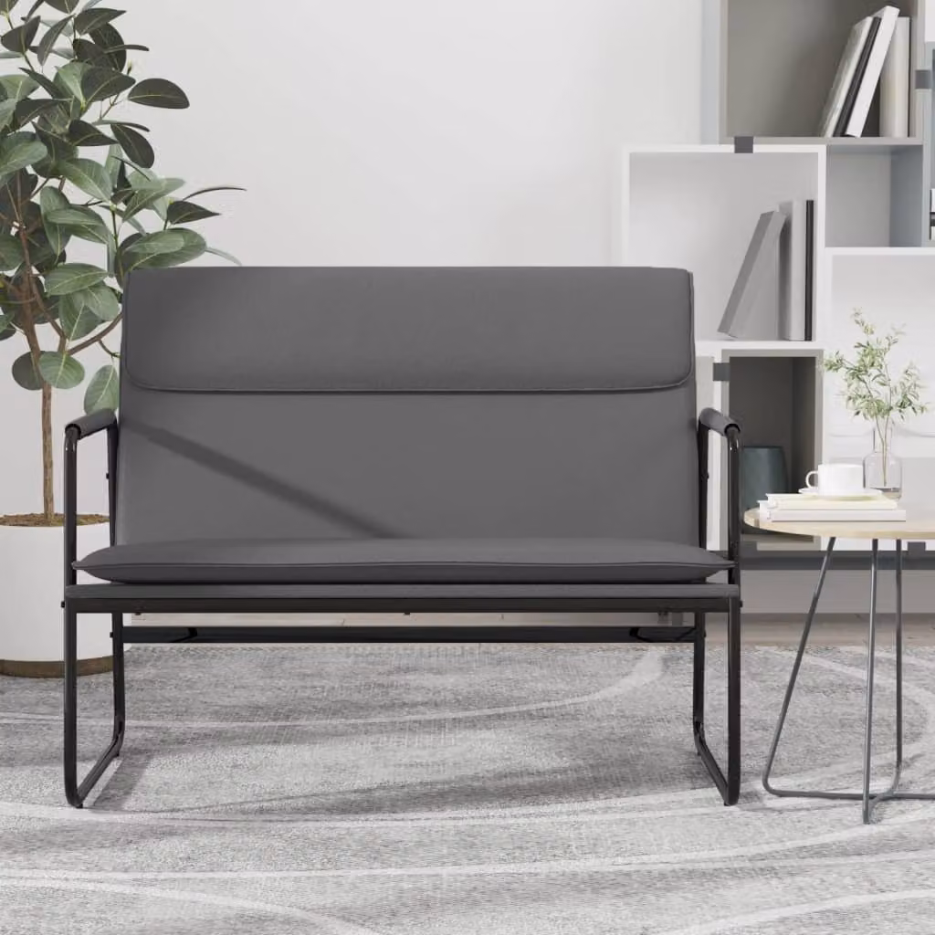 Panca moderna vidaXL in similpelle grigia per soggiorno L 100 cm x P 64 cm x H 80 cm