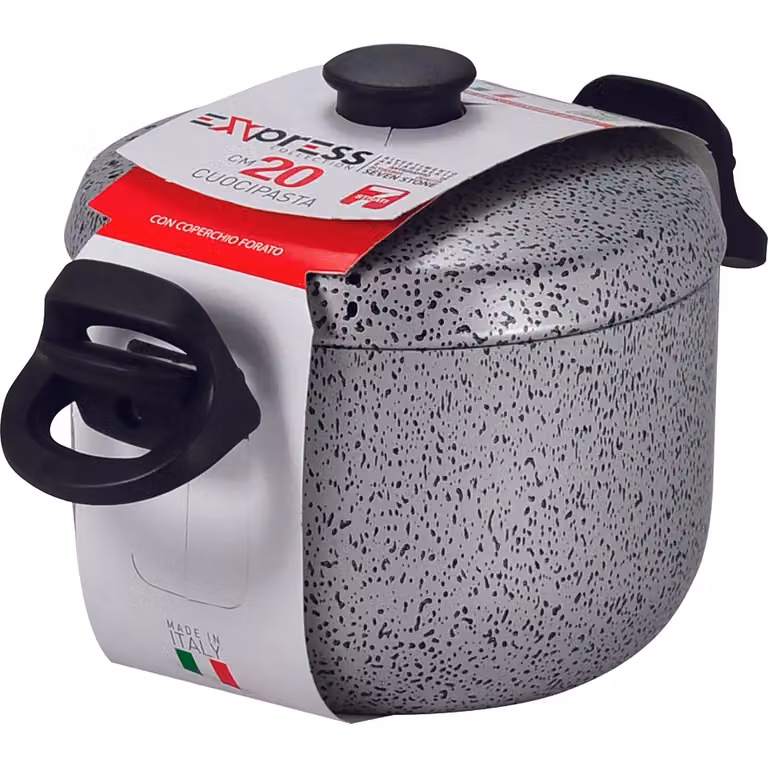 Pentola cuocipasta MAMÙ Linea Express in alluminio con rivestimento antiaderente, colore argento, diametro: 20 cm