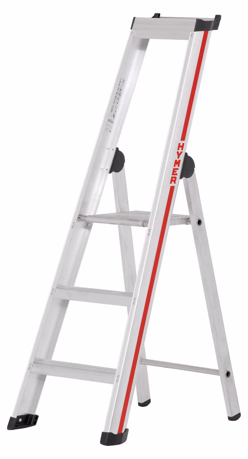 Scaletta Hymer con piattaforma, accesso su un solo lato, 3 gradini, altezza di abbassamento 1,33 m, altezza di sbraccio 2,68 m, peso 5,6 kg