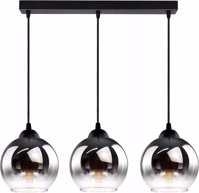 FKL DESIGN Home Deco Lampada da soffitto Lampada a sospensione a sfera Rame nero trasparente
