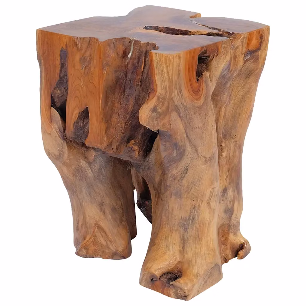 Sgabello in legno massello di teak vidaXL marrone stile rustico L/P/H: 40 x 30 x 40 cm – 2