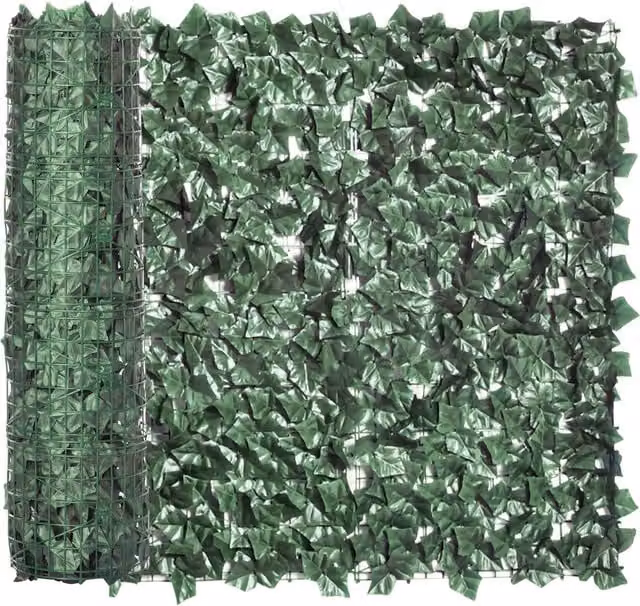 Siepe artificiale verde scuro Outsunny in PE anti-UV per balcone e giardino, L: 300 cm, H: 100 cm