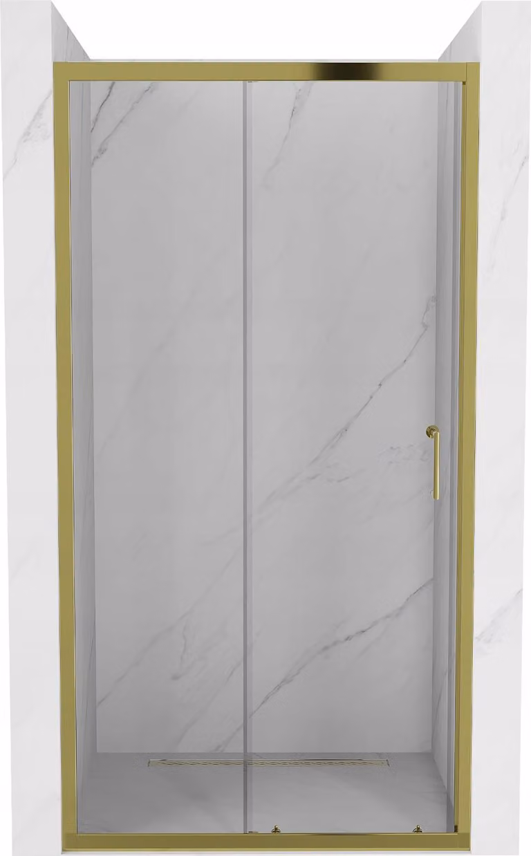 Mexen Apia porta doccia scorrevole 130 cm, trasparente, dorato - 845-130-000-50-00