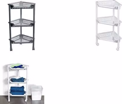 plast team12520800 carrello portaoggetti plast team, con 3 cestini, bianco