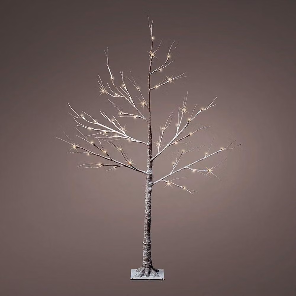 Albero di Natale a LED con rami innevati, decorazione per esterni, 1 pezzo, in plastica