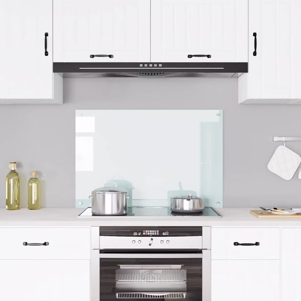 Paraschizzi per cucina vidaXL in vetro temperato colore bianco L: 90 cm, H: 60 cm