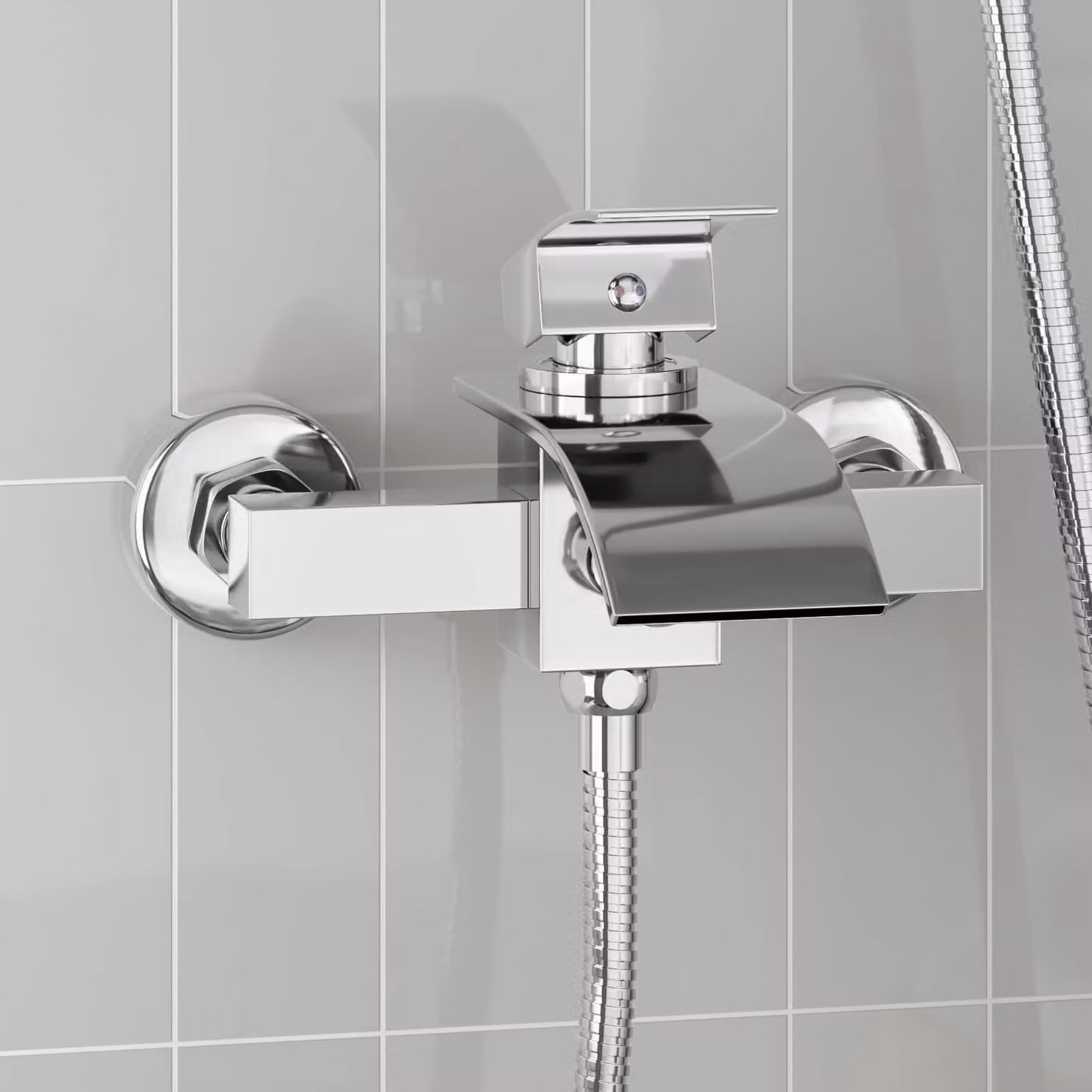 Miscelatore per doccia vidaXL in ottone cromato argento