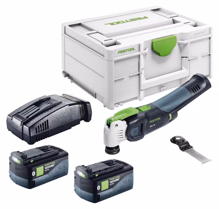 Festool OSC 18 E-Basic Oscillatore a batteria 18 V Starlock Max Brushless + 2x batteria 5,0 Ah + caricabatterie rapido + Systainer
