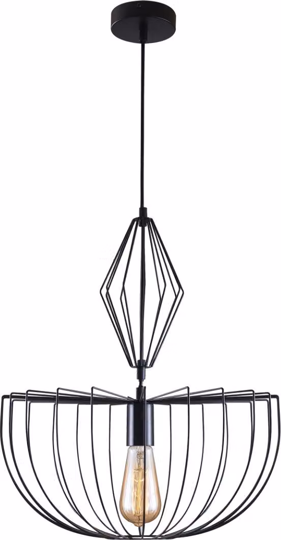 Lampada a sospensione JASMINA nera 1xE27x20W in metallo, dimensioni: 138,5x40x40 cm, IP20, Polux