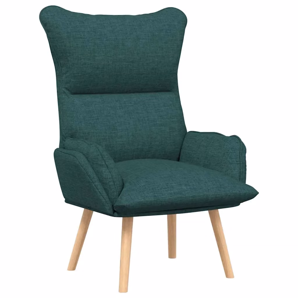 Poltrona relax moderna in tessuto verde con struttura in legno e compensato, L: 69 cm, P: 74 cm, H: 93 cm – 2