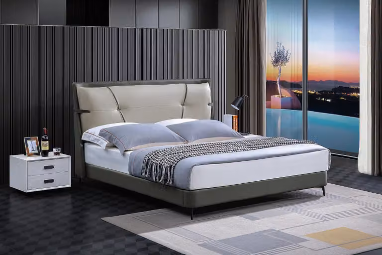 Luxus Möbel Betten Doppelbett Schlafzimmer Doppel Bett Beige Hotel Einrichtung