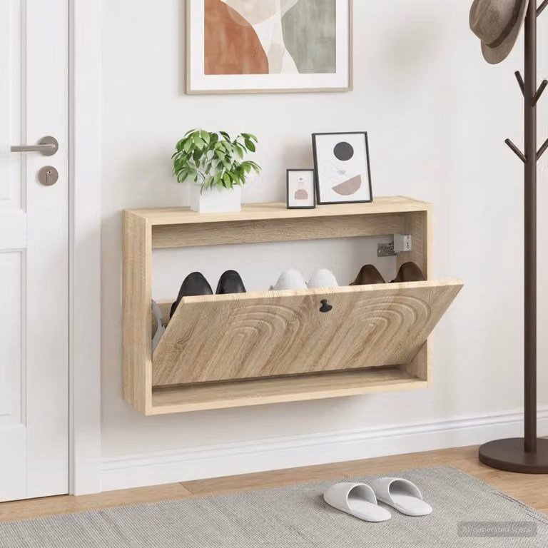 Mobiletto per scarpe da muro vidaXL ALKMAAR moderno con scomparti basculanti L: 71 cm, P: 43 cm, H: 17 cm