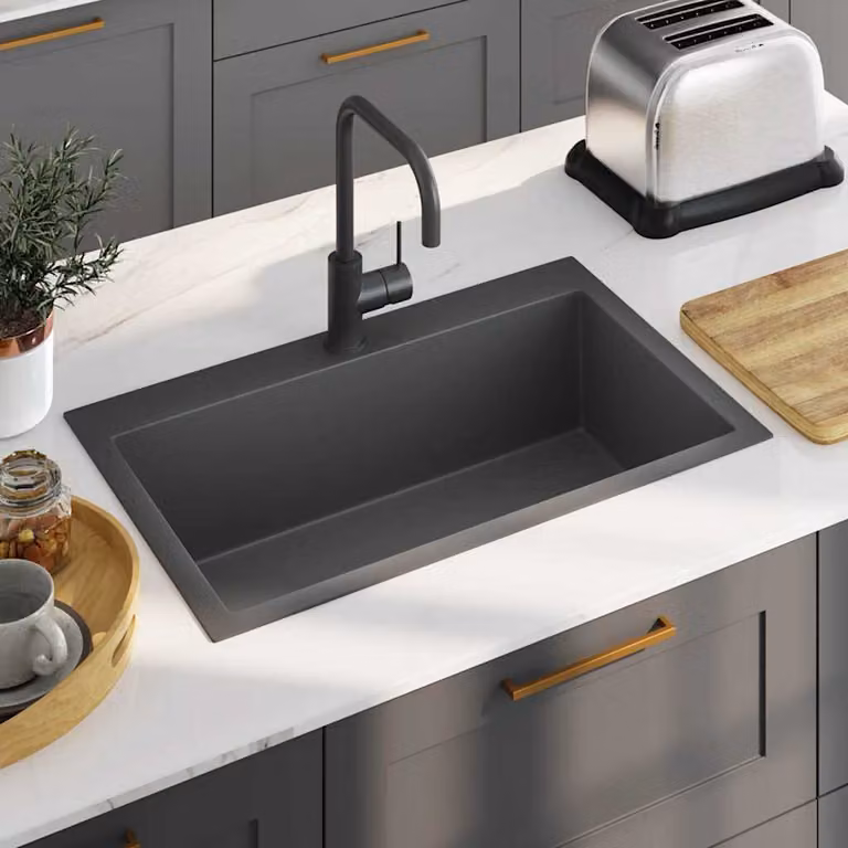 vidaXL Lavello da Cucina in Acciaio Inox Nero L: 70 cm, P: 44 cm, H: 20 cm
