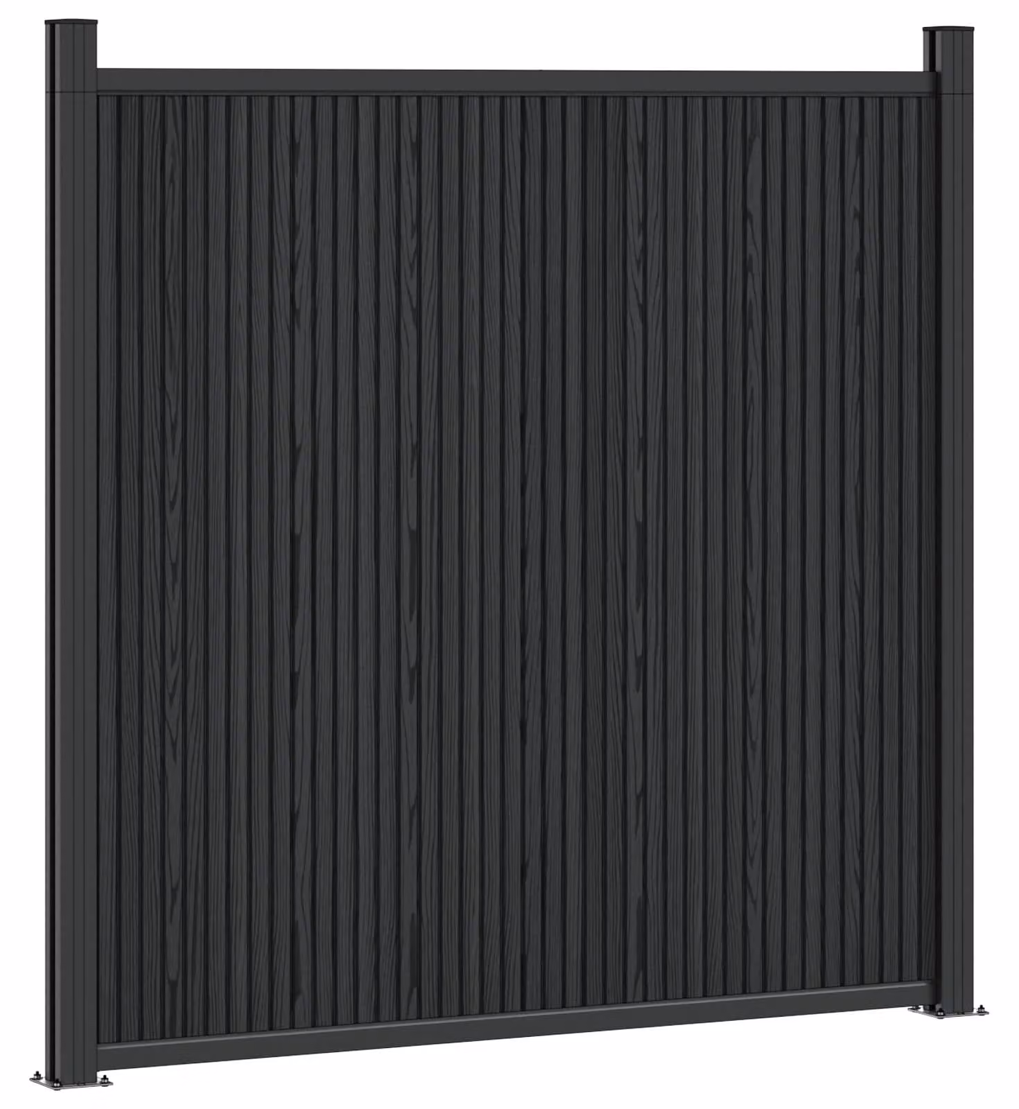 Pannello di Recinzione WPC e Alluminio Nero