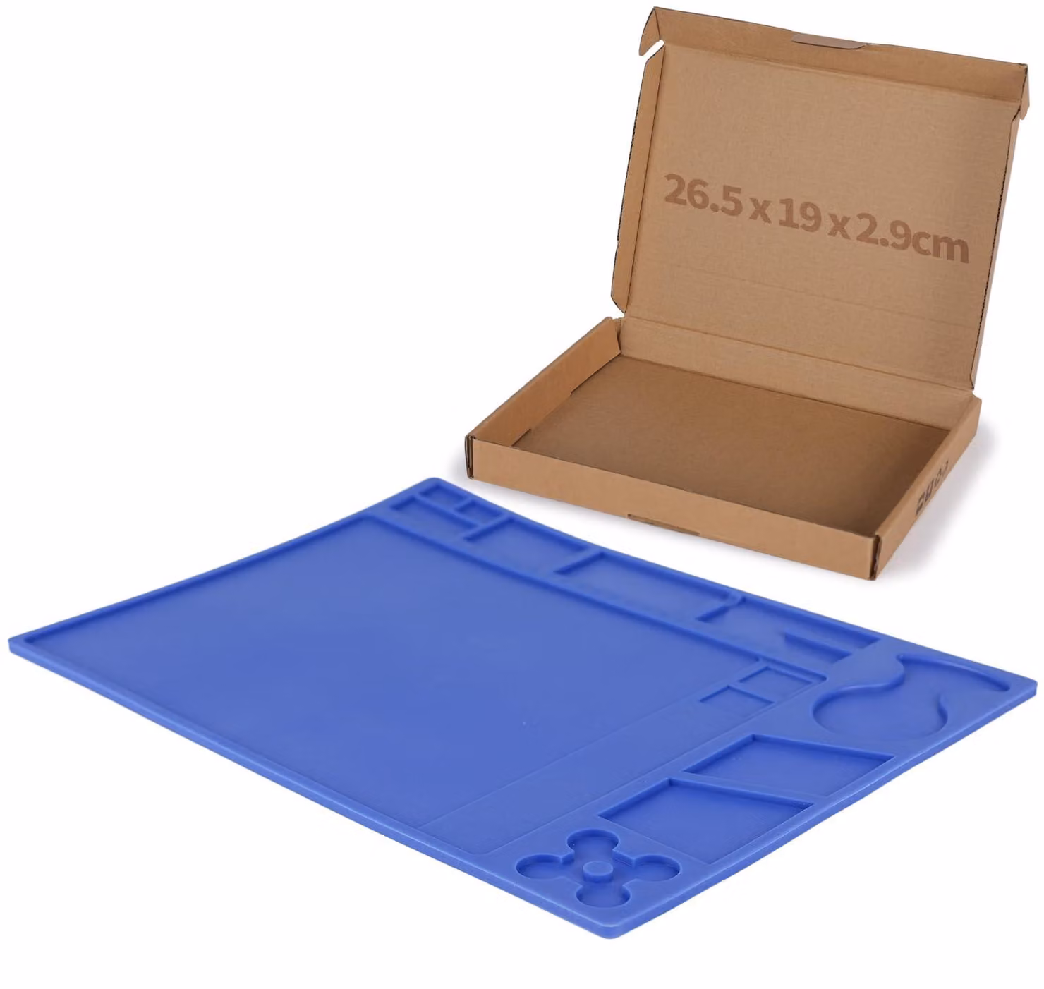 Piastra in silicone, dimensioni 350x253x5 mm, resistente al calore fino a 500 °C, con righello integrato