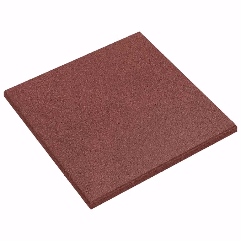 vidaXL Piastrelle per Protezione dalle Cadute in Plastica e Gomma, 24 pz, Rosso, 50 x 50 cm