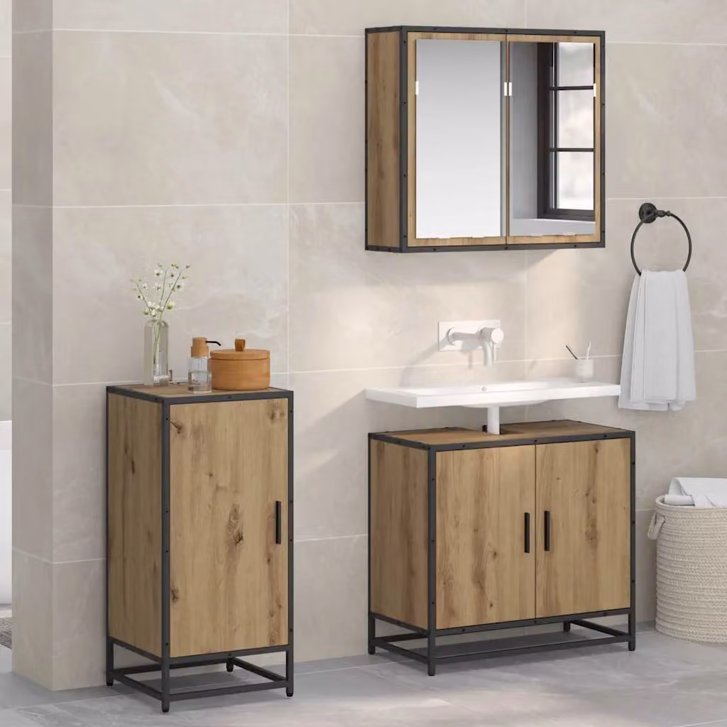 Credenza moderna vidaXL in legno color rovere marrone L: 35,5 cm, P: 35 cm, H: 76 cm
