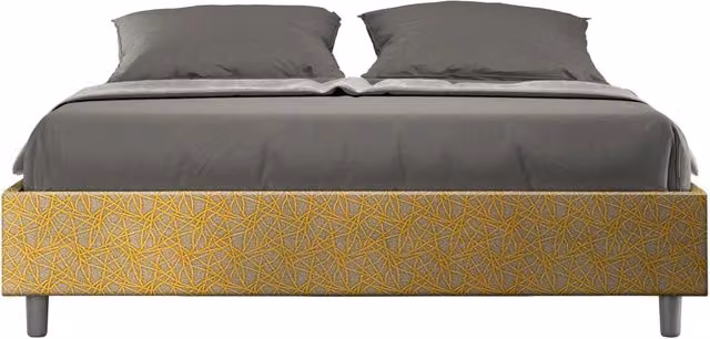 Letto Matrimoniale Sommier 160x190 cm con Rete Azelia Era 06 Giallo