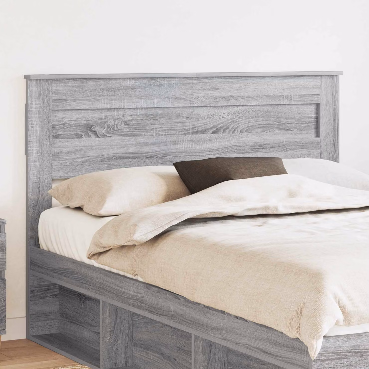 Testiera per letto vidaXL in legno ingegnerizzato grigio, stile minimalista