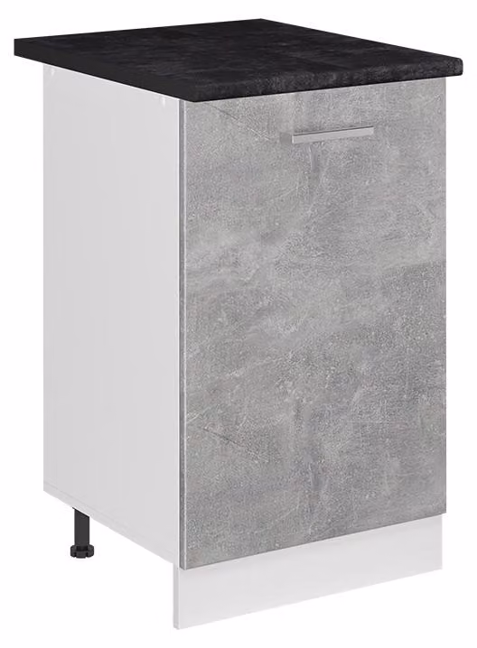 Mobiletto base cucina Vicco R-Line Calcestruzzo/Bianco 50 cm piano di lavoro Antracite, Model 70076