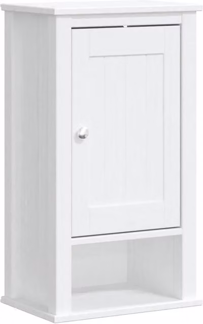 Armadietto da parete per bagno 40 x 27 x 71,5 cm ampio spazio di archiviazione stile rustico in legno di pino bianco 02_0047341
