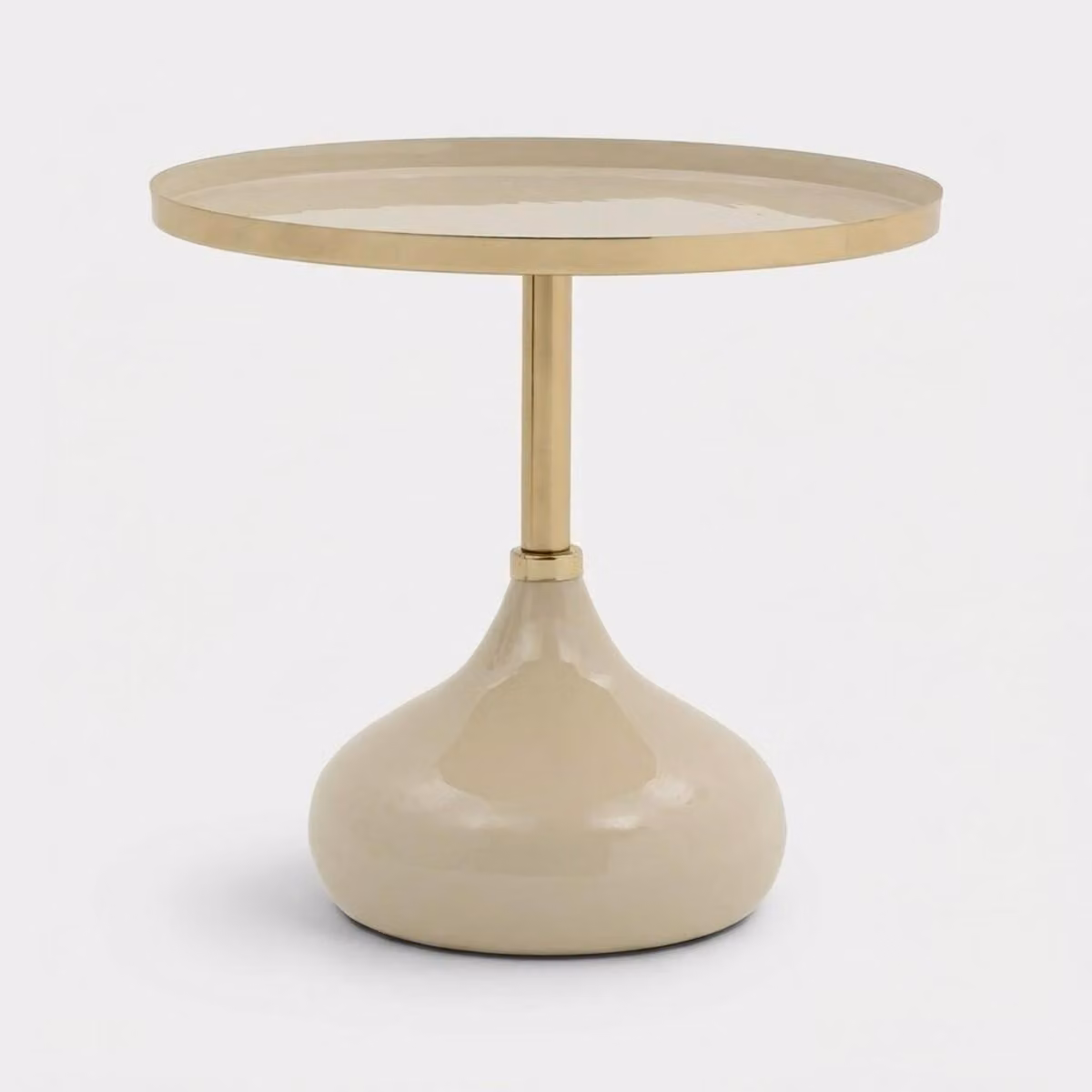 Tavolino di design rotondo beige Vaskh
