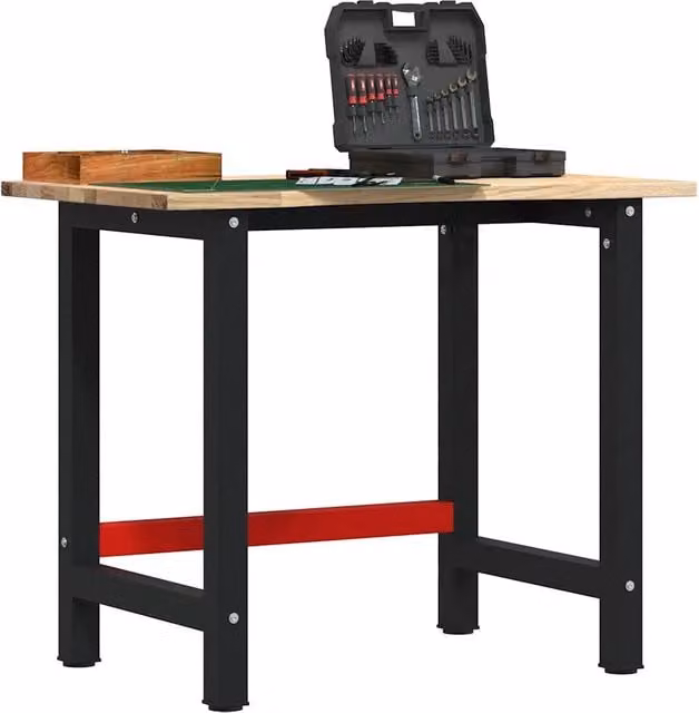Banco Lavoro vidaXL in Legno e Metallo, L/P/H: 100 x 60 x 81,5 cm – 1