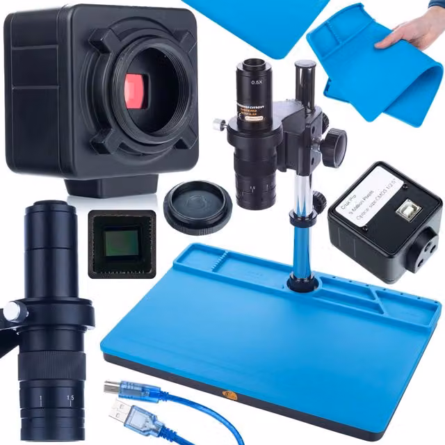 Microscopio Digitale Rosfix Earth Pro MCEP-0.5X con Set Crux PRO KMCP-HDMI-USB 5mp e Tappetino in Silicone Nero 380x260mm – 1