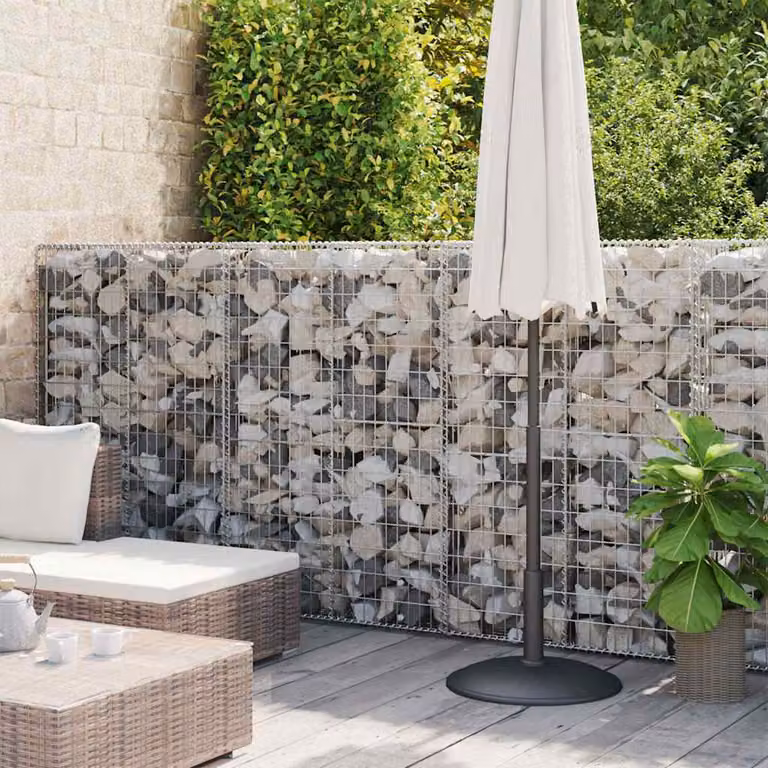 Gabbione in acciaio zincato vidaXL con copertura, colore argento/grigio, L: 900 cm, P: 50 cm, H: 150 cm