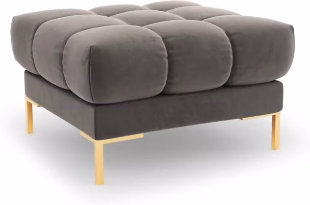 Cosmopolitan Design - Pouf "Bali" in velluto grigio chiaro