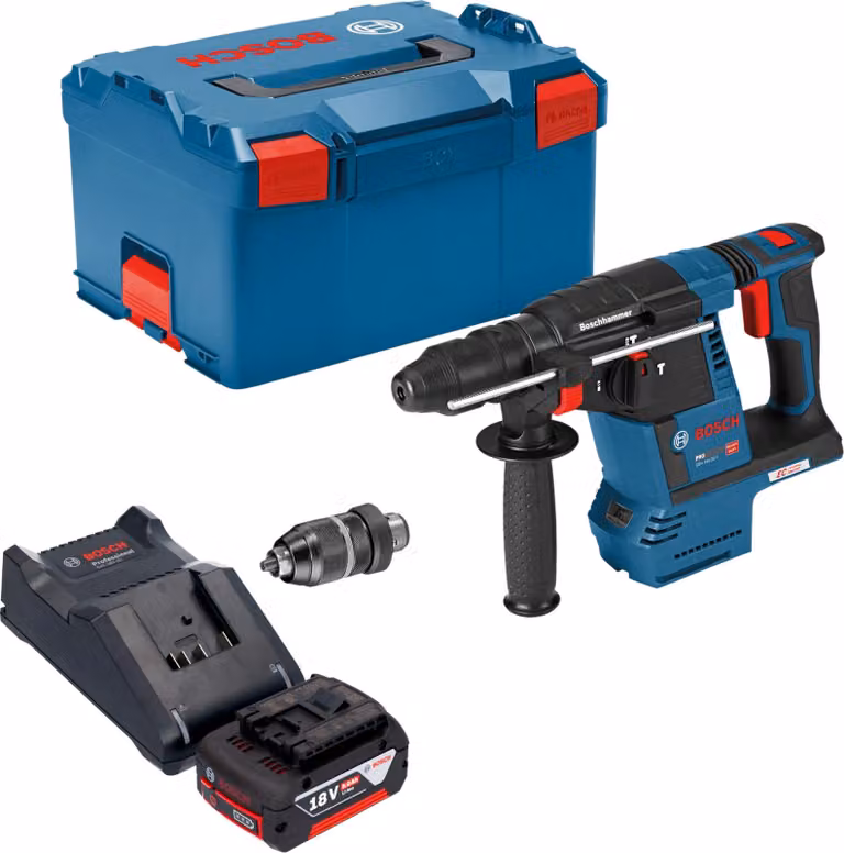 Bosch GBH 18V-26 F Professional Trapano a percussione a batteria 18 V 2,6 J SDS plus Brushless + 1x batteria 5,0 Ah + caricabatteria + L-Boxx