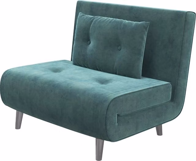 Poltrona Letto Singolo 100x88x83 cm in Velluto Verde Scuro