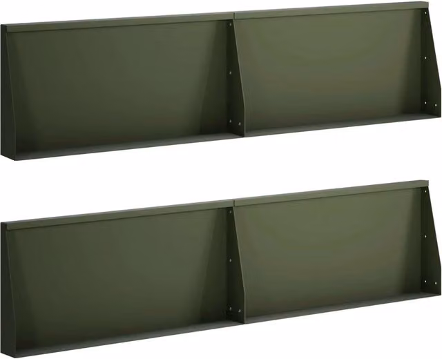 Set di 4 muri di contenimento per aiuole rialzate Videx in acciaio colore verde oliva L: 80 cm, P: 30 cm, H: 12 cm