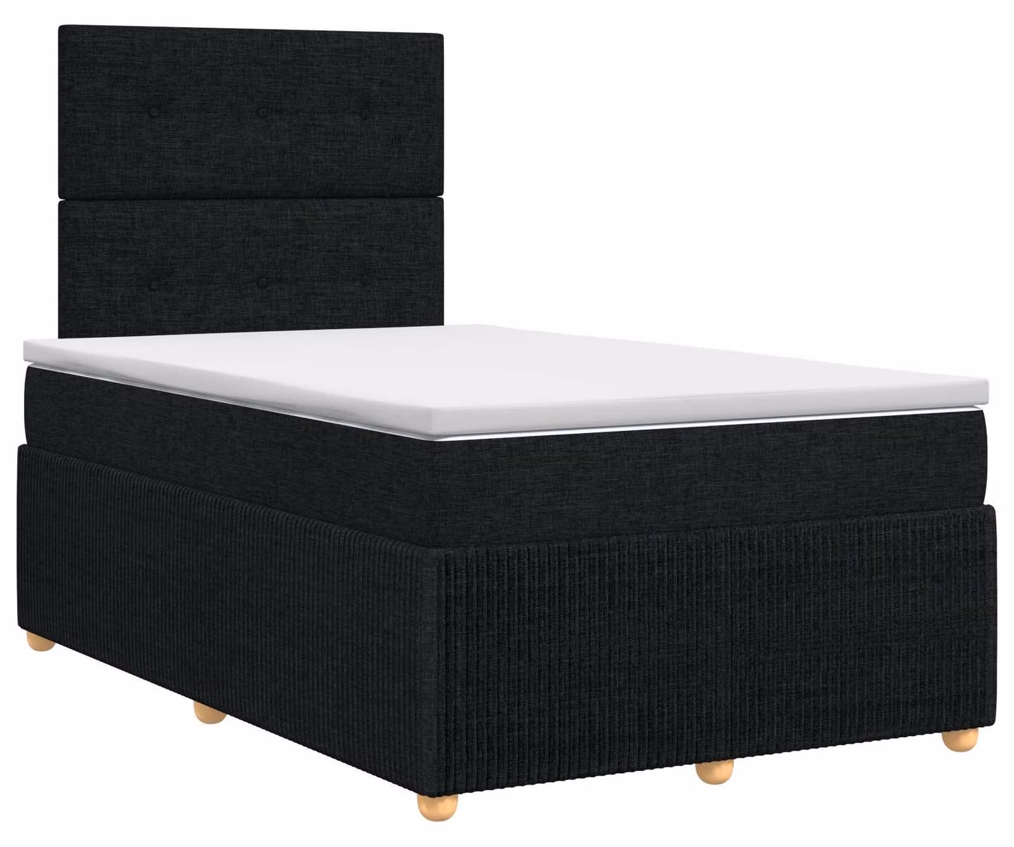 Letto a molle con materasso nero 120 x 200 cm in tessuto