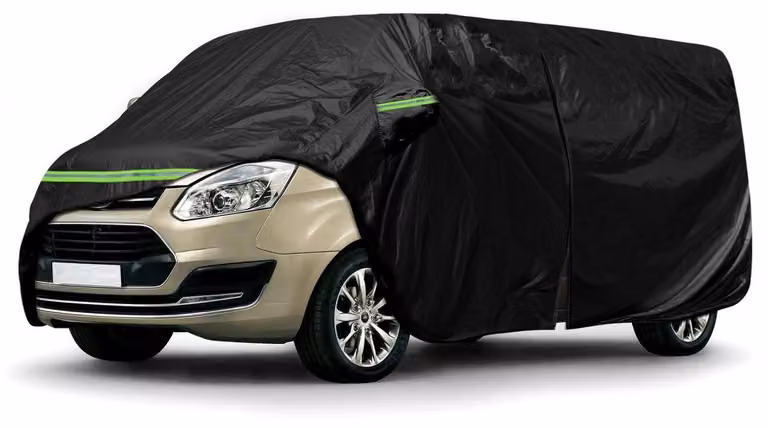 Copertura per auto, tipo garage completo, per Ford Transit Custom L1H1, dal 2012 al 2022, modello 300D, colore nero, adatta a tutte le condizioni atmosferiche