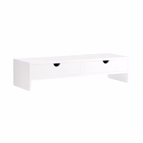 SoBuy Supporto Monitor Scrivania con 2 Cassetti 47x11x18cm Ufficio