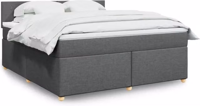 Letto Ibrido vidaXL con Materasso Grigio e Bianco, Struttura in Legno di Pino e Tessuto, con Illuminazione Sotto il Letto e Porta USB, L/P: 180 x 200 cm