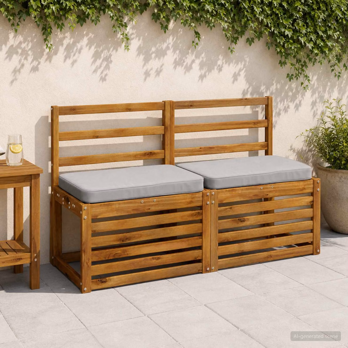 Cuscino per Panchina vidaXL VUGHT Grigio in Poliestere con Rivestimento Rimovibile e Resistente ai Raggi UV