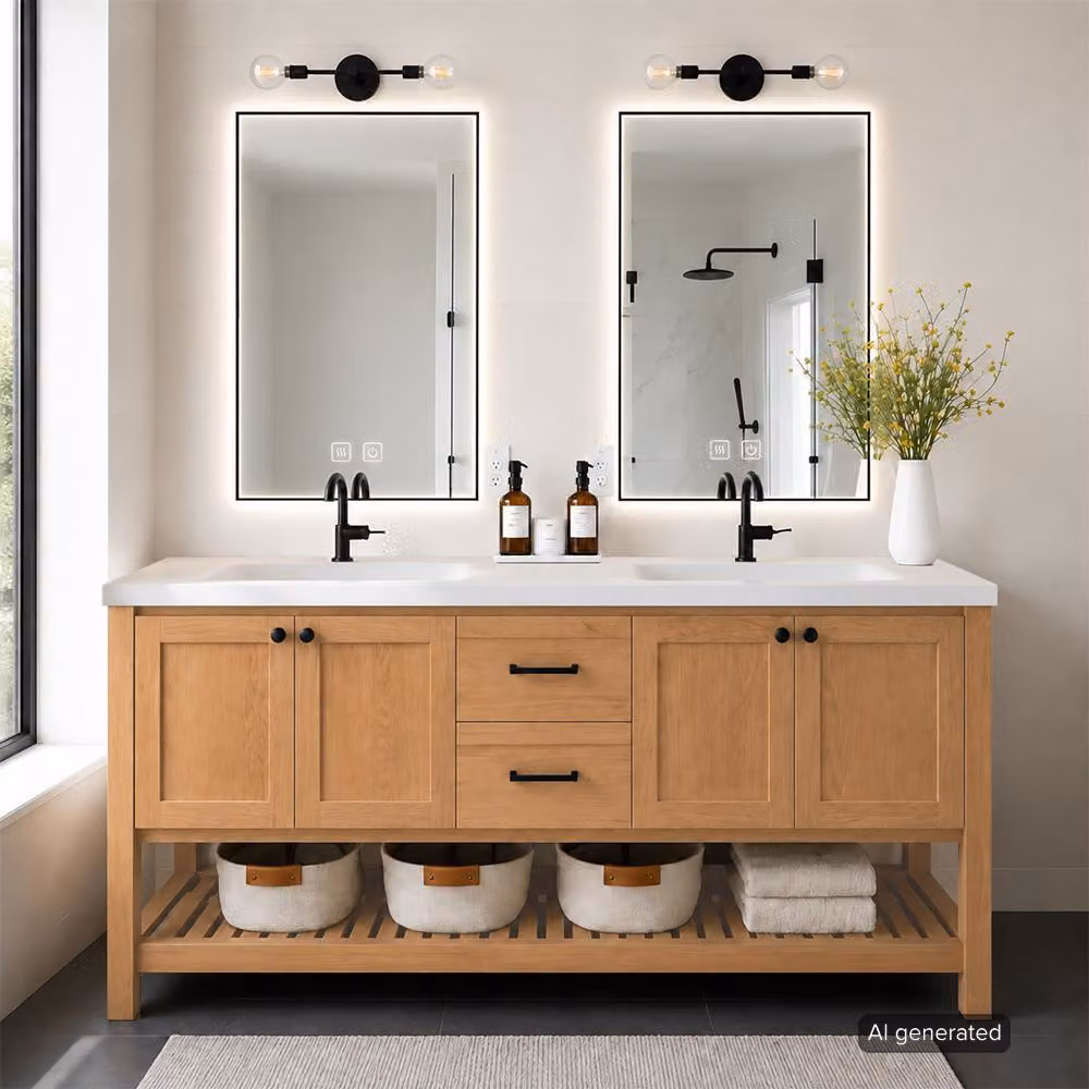 Set di mobili da bagno a pavimento, completo di lavabo, mobile lavabo con pensile e base, design moderno, ideale per bagno, toilette per ospiti e lavanderia, dimensioni 160x55 cm [RW693-160K]