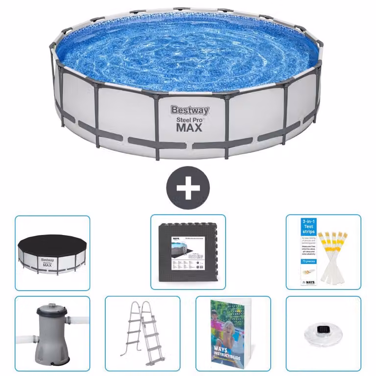 Bestway Steel Pro MAX, piscina in acciaio, forma rotonda - 457x122 cm - 6 pezzi, modello S608