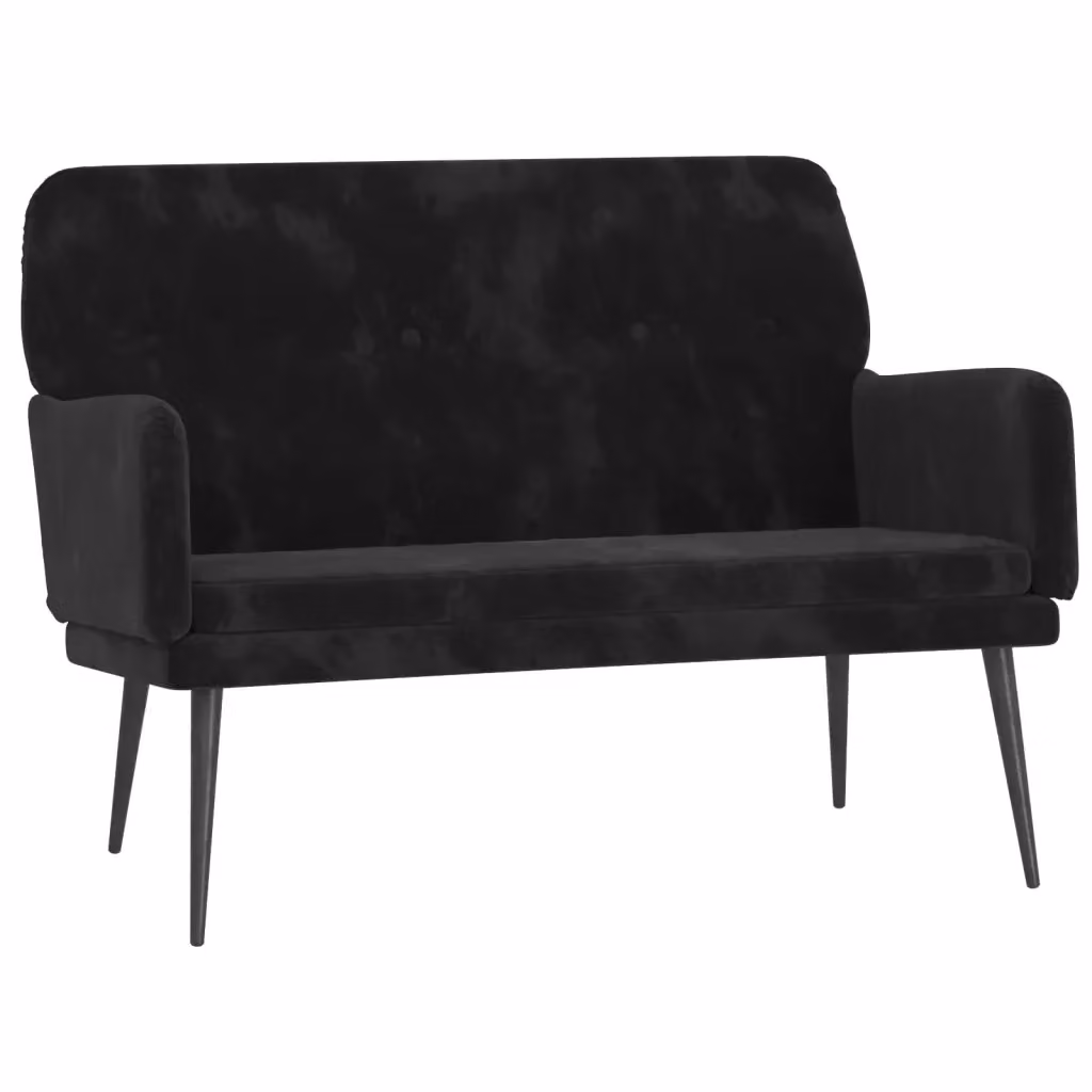Panca-Sgabello Design Mania in Velluto Nero con Braccioli L: 108 cm, P: 79 cm, H: 79 cm – 2