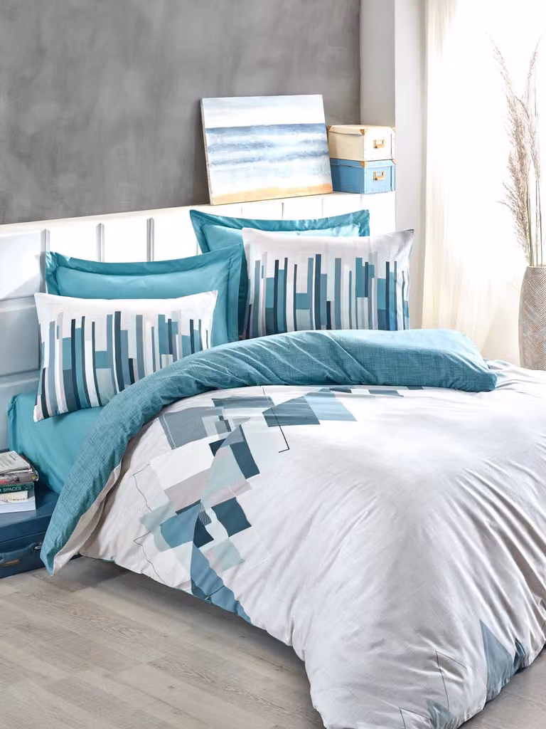 L'Essentiel Linge de Maison, Nesto- CTN2631, verde benzina, copriletti, 100% cotone ranforce