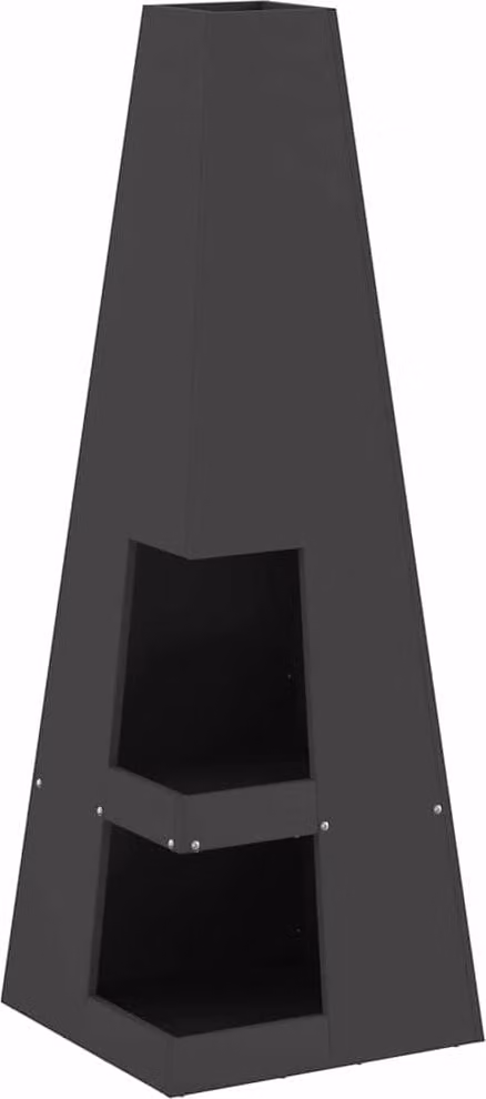 Focolare Nero 35 x 35 x 100 cm Acciaio