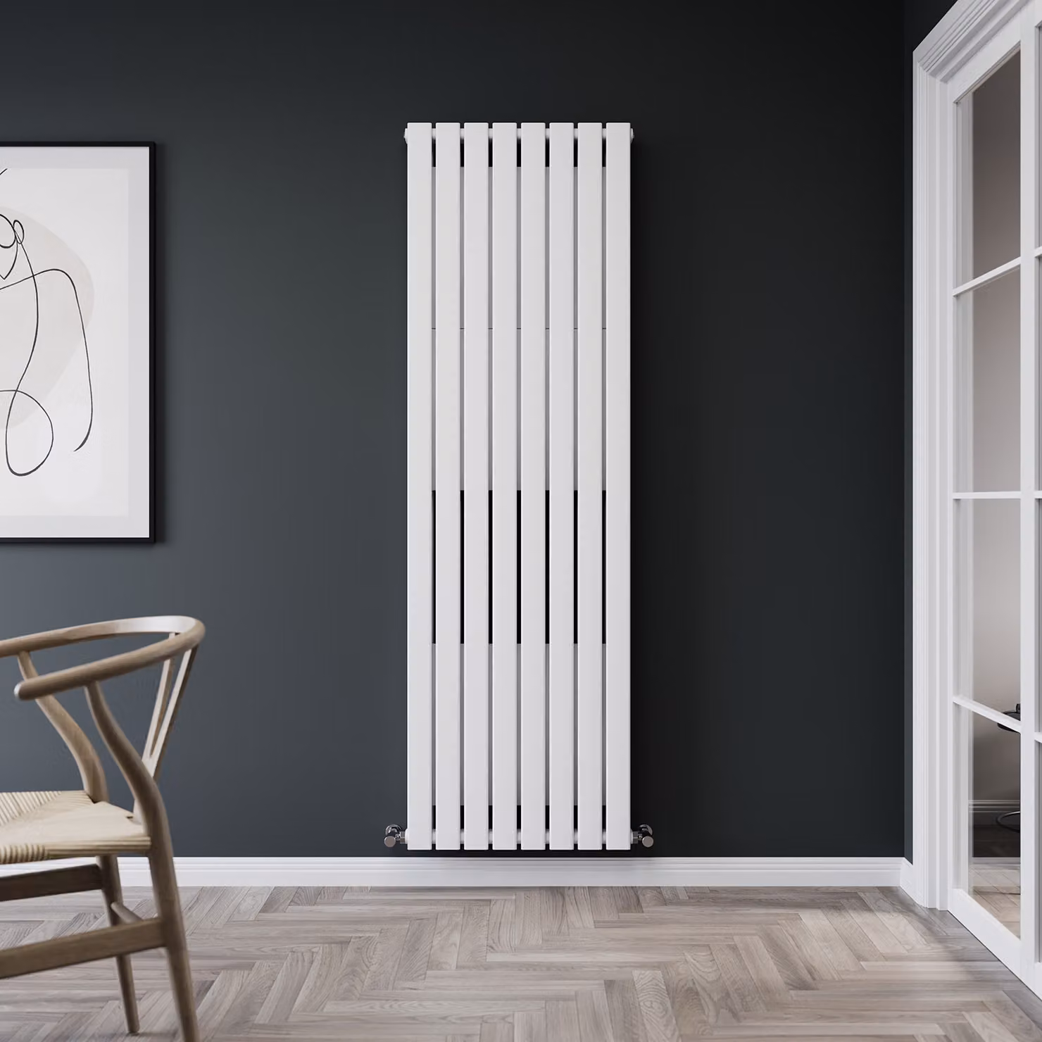 Radiatore Convettore di Design  - Verticale  Tipo 21 - 1780mm x 560mm - Bianco - Alpha by Hudson Reed